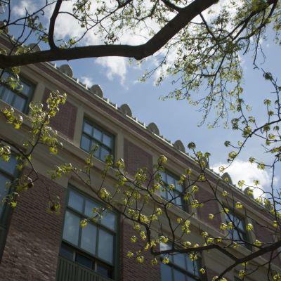 A view of Cockins Hall from below